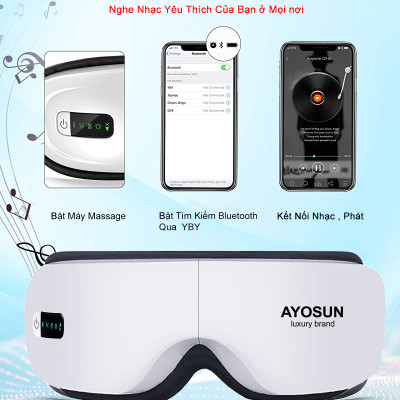 Máy Mát Xa Xông Hơi Cho Mắt aYosun Hàn Quốc Massage Tích Hợp Bluetooth Nghe Nhạc Thư Giãn