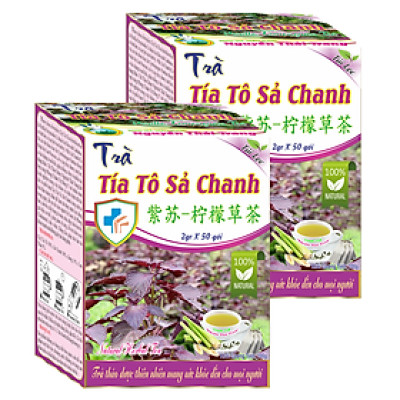 Combo 5 Hộp Trà Tía Tô Sả Chanh (Hộp 50 Túi Lọc x 2g) - Tăng Sức Đề Kháng, Giải Nhiệt Cơ Thể- Nguyên Thái Trang - Thảo Dược Thiên Nhiên - Tốt Cho Sức Khỏe