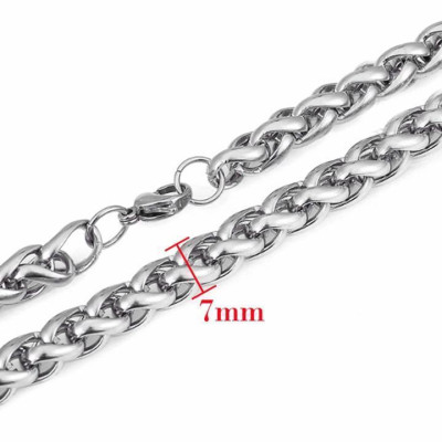 Dây chuyền titan nam cao cấp thời trang rẻ inox thép không gỉ kiểu bông dừa trangsucpt 7mm PTDCNA170