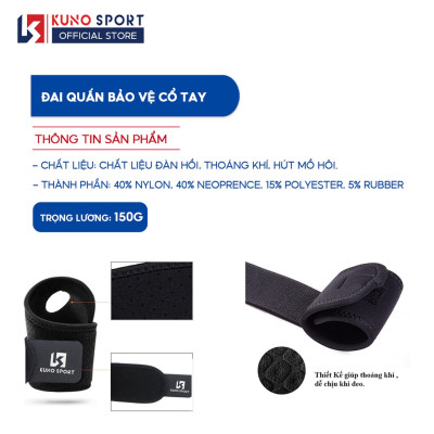 Băng bảo vệ cổ tay ,Tập gym, cầu lông, tennis... Bó cổ tay Chống chấn thương KUNOSPORT