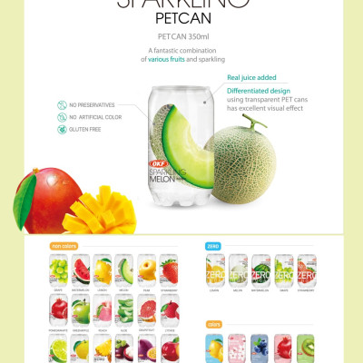 Nước ngọt có ga vị việt quất (NƯỚC VIỆT QUẤT CÓ GA) OKF Hàn Quốc x 6 lon 350ml