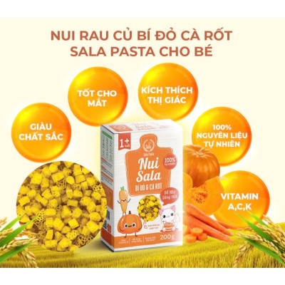 Nui Hữu Cơ Bí Đỏ Cà Rốt Ăn Dặm Cho Bé Tốt Cho Mắt Giàu Vi Chất Cho Bé Cầm Nắm Hộp 200gr
