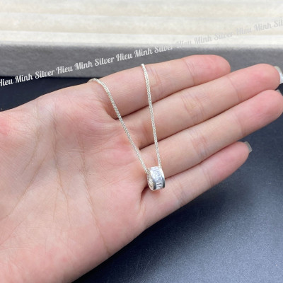  Dây Chuyền Bạc Nữ Hình Tròn Full Đá Bạc Hiểu Minh DMD544