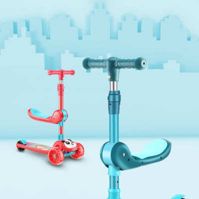Xe Trượt Scooter Trẻ Em Có Ghế Gấp Gọn 3 Bánh Phát Sáng, Có Nhạc Và Đèn Báo, Dành Cho Bé Từ 2-12 Tuổi