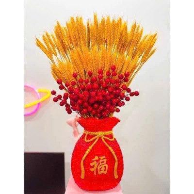 Set Bình Hoa 3 Món Tài Lộc Bông Lúa Mạch – Trang Trí Sang Trọng, Thu Hút Tài Lộc, Mang Lại May Mắn - HÀNG CHÍNH HÃNG MINIIN