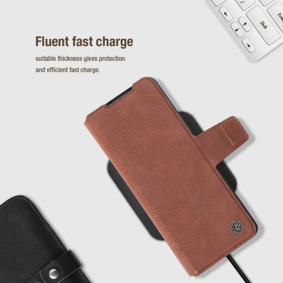 Case bao da chống sốc cho Samsung Galaxy Z Fold 5 trang bị ngăn đựng S-Pen hiệu Nillkin Aoge Leather Cover Case (bảo vệ máy cực tốt, chất liệu da PU cao cấp, thiết kế thời trang cá tính) - hàng nhập khẩu
