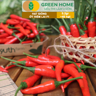 Hạt Giống Ớt Hiểm Lai Greenhome, Gói 0,2gr~40 hạt, Dễ Trồng, Sai Trái, Siêu Cay G14
