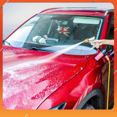 ️Evoucher Bộ dây vòi xịt nước rửa xe, tưới cây đa năng, tăng áp 3 lần, loại 7m, 10m 206236 đầu đồng, cút, +  mở chai