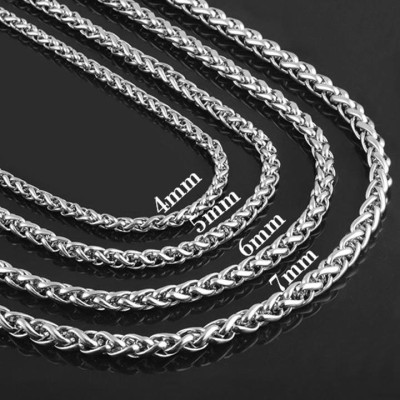 Dây chuyền titan nam cao cấp thời trang rẻ inox thép không gỉ kiểu bông dừa trangsucpt 7mm PTDCNA170