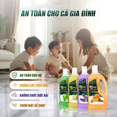 Thùng 04 Chai Nước Lau Sàn Giúp Làm Sạch Mọi Bề Mặt Kháng Khuẩn Xua Đuổi Côn Trùng Chai 1L