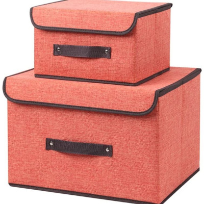 Combo 2 hộp đựng Nhà của Mẹ chất liệu vải bố, dùng để lưu trữ đồ đạc, quần áo đa năng - màu sắc giao ngẫu nhiên