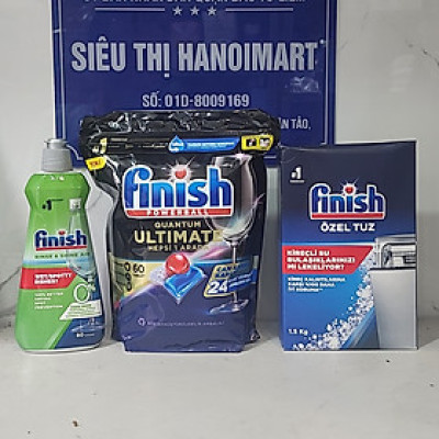 Combo Finish : Viên rửa bát Eco 70 viên + Bóng Eco 400ml + Muối 1,5kg
