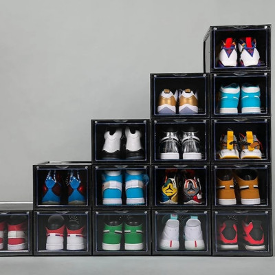 Combo 5 Hộp Đựng Giày Nhựa Cứng Cao Cấp Size Lớn Cửa Nam Châm Lắp Ráp Tiện Lợi