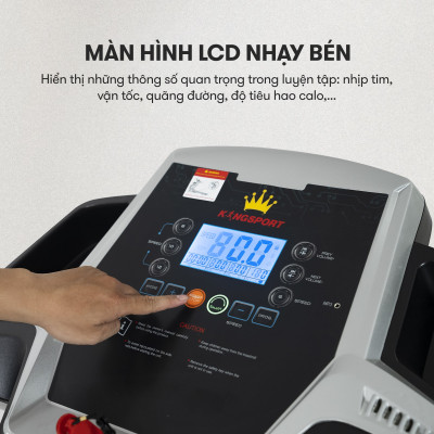 Máy chạy bộ KINGSPORT Kungfu đơn năng, tiết kiệm điện năng, gấp gọn tại nhà