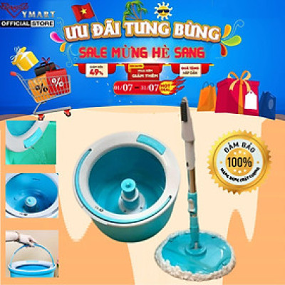 Bộ Cây Lau Nhà Xoay Tay 2 Bông Lau Lock&Lock Corner ETM494 (330 x 235 mm) - Xanh Biển