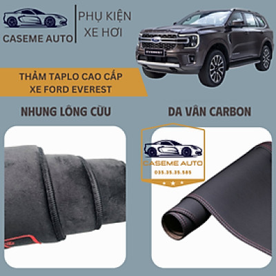 [FORD EVEVREST] Thảm Taplo 3 Lớp Dành Cho Xe FORD EVEVREST, Nhung Lông Cừu Và Da Vân Carbon Cao Cấp - Hàng Chính Hãng