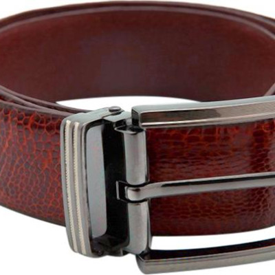 Thắt Lưng Nam Da Đà Điểu Trơn Đầu Kim Huy Hoàng HT4415 - Nâu Đỏ