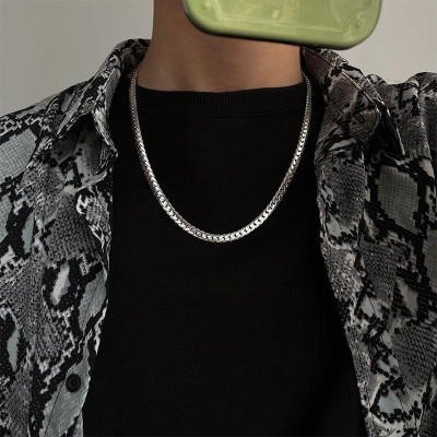 Vòng Cổ Nam - Dây chuyền nam titan cao cấp inox đẹp kiểu lặc khít chạm 2 bên trangsucpt 6mm PTDCNA56