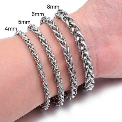 Lắc tay titan thép không gỉ nam cao cấp đẹp sang trọng kiểu bông dừa trangsucpt màu trắng PTLTNA68