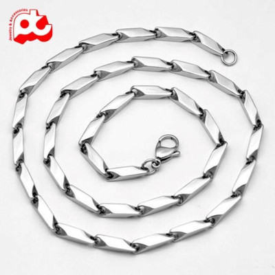 Dây chuyền cao cấp đẹp nam titanthép không gỉ hỏa tiển trangsucpt kích cỡ 4mm màu trắng PTDCNA14