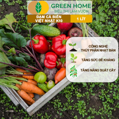 Phân Đạm Cá Hữu Cơ Sinh Học GreenHome, Dịch Cá Biển Thủy Phân K10, Chai 1Lít, Hàm Lượng Dinh Dưỡng Cao, Thế Hệ Mới, Công Nghệ Nhật Bản