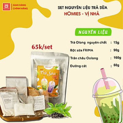 Set Trà Sữa tự pha tại nhà [ Ô Long ] - Set trà sữa tự pha 3 - 4 người - Đông Sơn