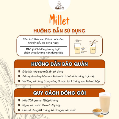 Combo 2 Hộp Sữa Hạt Gạo Lứt Hữu Cơ Millet & 24Grains Hộp 700g Cho Trẻ Từ 3 Tuổi & Người Lớn Bổ Sung Dinh Dưỡng Vegan - 24Grains