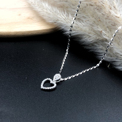 Dây Chuyền Bạc 925 Trái Tim Chính Hãng Bạc Hiểu Minh DMD510