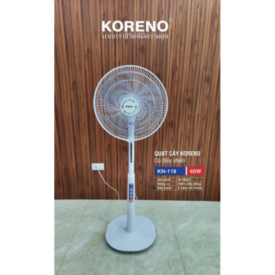 Quạt Cây có điều khiển,Quạt đứng, quạt Koreno sang trọng, động cơ êm ái không rung lắc, bảo hành 2 năm hàng chính hãng