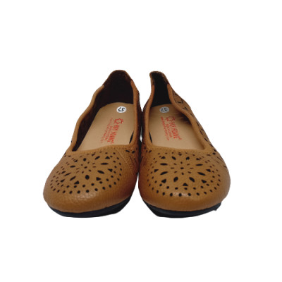 HT7947-48-49 - Giày nữ hoa văn Huy Hoàng da bò màu da, đen, nâu đất