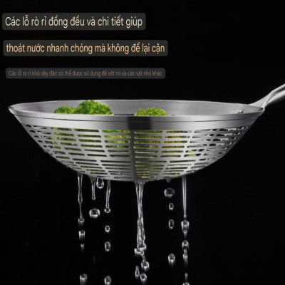 ( hàng Cao Cấp ) Chao Vợt Lưới Đột Dập CNC Rổ Lọc Thức Ăn Đa Chức Năng Cho Nhà Bếp Vá Sạn Vợt INOX SUS304 Cao Cấp