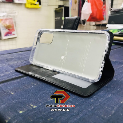 Bao da dạng ví dành cho OPPO Reno4 4G Việt Nam chính hãng Hanman có quai cài - Hàng chính hãng