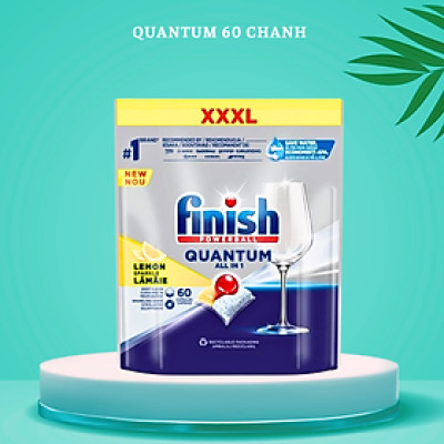 Viên rửa bát Finish Quantum 60 viên hương chanh - 14 chức năng