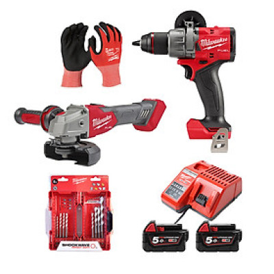 COMBO MÁY KHOAN PIN M18 FPD3-0X + MÁY MÀI GÓC M18 FSAG100X-0X0 + PHỤ KIỆN - HÀNG CHÍNH HÃNG