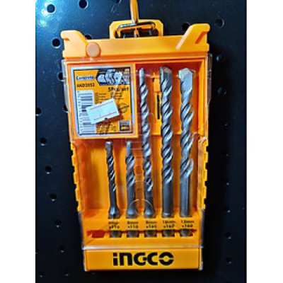 Bộ 5 mũi khoan bê tông đuôi gài hiệu Ingco-AKD2052