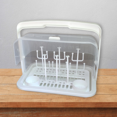 Khay úp ly bình chén bát úp bình sữa size lớn cho bé có nắp đậy chống bụi nhựa Viêt Nhật cao cấp