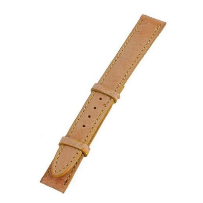 HC8458 - Dây đồng hồ Huy Hoàng da đà điểu da bụng size 12,14 màu vàng bò