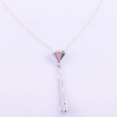 Dây chuyền bạc S925 Italia Bạc Xinh Huệ Ngân-Viên kim cương ZCP15006