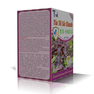 Combo 5 Hộp Trà Tía Tô Sả Chanh (Hộp 50 Túi Lọc x 2g) - Tăng Sức Đề Kháng, Giải Nhiệt Cơ Thể- Nguyên Thái Trang - Thảo Dược Thiên Nhiên - Tốt Cho Sức Khỏe