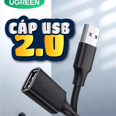 Ugreen UG10316US103TK 2M màu Đen Cáp tín hiệu nối dài USB 2.0 lõi thuần đồng - HÀNG CHÍNH HÃNG