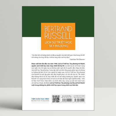 Lịch Sử Triết Học Tây Phương (History of Western Philosophy) - Bertrand Russell- IRED Books