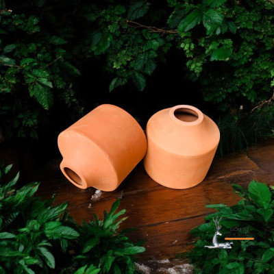 Bình Gốm Đất Nung Trồng Hoa Khô D4xH13cm