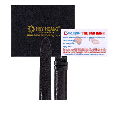 HJ8409-10-11-15 - Dây đồng hồ da đà điểu size 22, 24, 26 màu đen, nâu đất, vàng, nâu đỏ