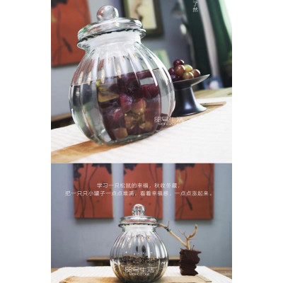 lọ thủy tinh hình quả bí nắp thủy tinh có doăng kín cao cấp