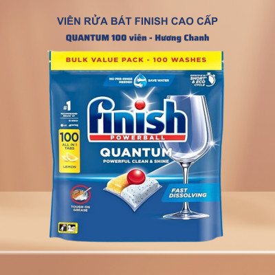Viên rửa bát Finish Quantum Max 100 viên 14 in 1