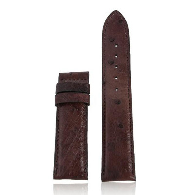 HC8446 - Dây đồng hồ Huy Hoàng da đà điểu da bụng size 22, 24, 26 màu nâu đất