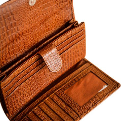 Ví nữ da bò vân cá sấu bấm nút nhiều màu Huy Hoàng HT3108-09-10