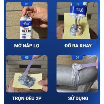 Keo Hàn Nối Sắt Thép Kim Loại Tertell Tuýp 85G Siêu Cứng Chịu Nhiệt Chống Bong