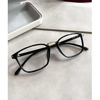 Kính mắt thời trang gọng nhựa dẻo dáng chữ nhật cho nam nữ + Tặng phụ kiện hộp đựng, khăn lau