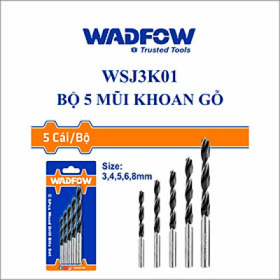 [CHÍNH HÃNG] Bộ 5 mũi khoan gỗ WSJ3K01 WADFOW